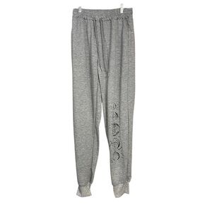 Light Gray Cotton Jogger Pants Moon Phase Witchy Sz M NWOT